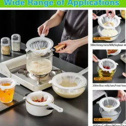 Kitchen Ultra-Fine Nylon Mesh Strainer Food Yogurt Mesh Sieve Plastic Mesh Colander with ​Handle Mini Brine Shrimp Separation Net for Filtering Juice Juice Milk Honey
