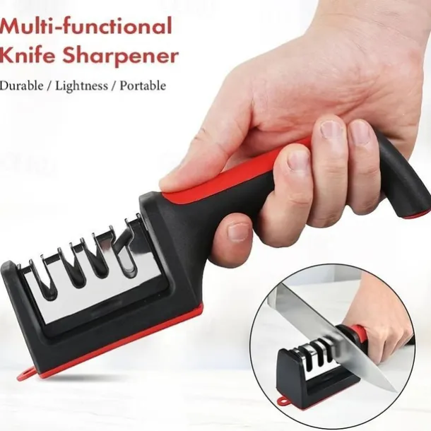 Knife Sharpener 4 Stages Professional Kitchen Sharpening Stone Grinder Knives Whetstone Tungsten Diamond Ceramic Sharpener Tool