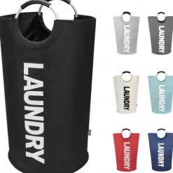 80L Large Laundry Basket, Laundry Hamper, Dirty Clothes Hamper for Laundry, Collapsible, Waterproof Laundry Baskets with Foam Protected Aluminum Handles for Laundry, Dorm, Family