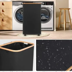 75L Slim Laundry Hamper with Wheels,Clothes Hamper for Laundry,Laundry Basket with Lid & Inner Bag,for Laundry Room, Bedroom, Dormitory Organization