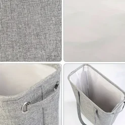 45L Thin Laundry Basket With Cover Narrow Hand Fine Hand Dirty Laundry Basket Bedroom Kindergarten Whole Basket Storage Bag