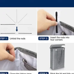 45L Thin Laundry Basket With Cover Narrow Hand Fine Hand Dirty Laundry Basket Bedroom Kindergarten Whole Basket Storage Bag