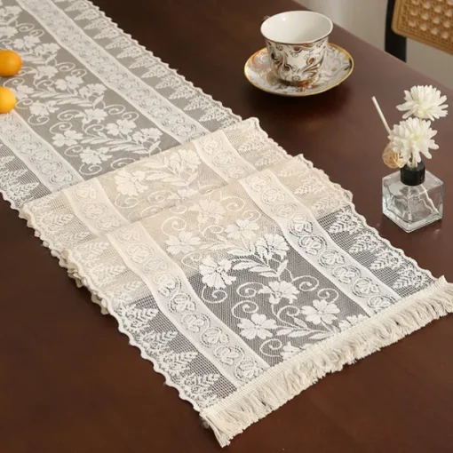 Lace Table Runner Dining Table Decoration, Farmhouse Tablerunner Table Flag Decor For Dining Weddig Party Holiday