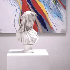 Lady Statue, Veiled Lady Bust Greek Goddess Statue Abstract Victorian Veiled Maiden Statue Statue Home Decor Aesthetic for Home Art Collection Ornament