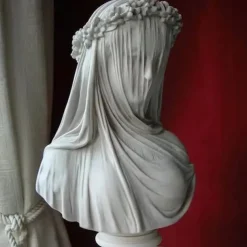 Lady Statue, Veiled Lady Bust Greek Goddess Statue Abstract Victorian Veiled Maiden Statue Statue Home Decor Aesthetic for Home Art Collection Ornament
