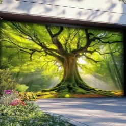 Landscape Door Decorations Garage Door Cover Outdoor Banner Large Backdrop for Holiday Outdoor Garage Door Home Wall Decorations Tree of Life