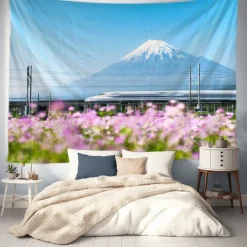 Landscape Mount Fuji Hanging Tapestry Wall Art Large Tapestry Mural Decor Photograph Backdrop Blanket Curtain Home Bedroom Living Room Decoration