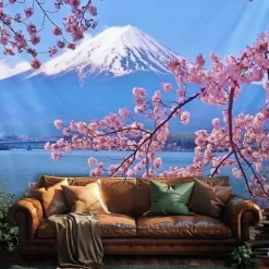 Landscape Mount Fuji Hanging Tapestry Wall Art Large Tapestry Mural Decor Photograph Backdrop Blanket Curtain Home Bedroom Living Room Decoration