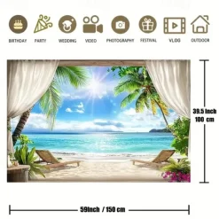 Landscape Ocean Beach Hanging Tapestry Wall Art Large Tapestry Mural Decor Photograph Backdrop Blanket Curtain Home Bedroom Living Room Decoration