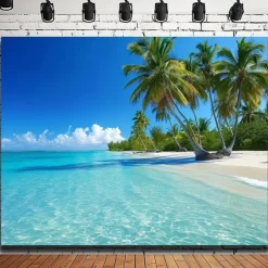 Landscape Ocean View Hanging Tapestry Wall Art Large Tapestry Mural Decor Photograph Backdrop Blanket Curtain Home Bedroom Living Room Decoration