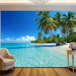 Landscape Ocean View Hanging Tapestry Wall Art Large Tapestry Mural Decor Photograph Backdrop Blanket Curtain Home Bedroom Living Room Decoration