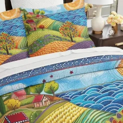 Landscape Pattern Duvet Cover Set Set Soft 3-Piece Luxury Cotton Bedding Set Home Decor Gift Twin Full King Queen Size Duvet Cover