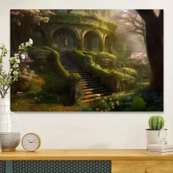 Landscape Wall Art Canvas Wonderful Tree Cave Prints and Posters Pictures Decorative Fabric Painting For Living Room Pictures No Frame