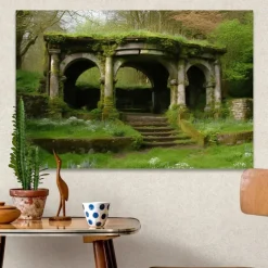 Landscape Wall Art Canvas Wonderful Tree Cave Prints and Posters Pictures Decorative Fabric Painting For Living Room Pictures No Frame