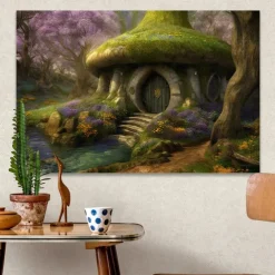 Landscape Wall Art Canvas Wonderful Tree Cave Prints and Posters Pictures Decorative Fabric Painting For Living Room Pictures No Frame