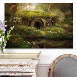 Landscape Wall Art Canvas Wonderful Tree Cave Prints and Posters Pictures Decorative Fabric Painting For Living Room Pictures No Frame