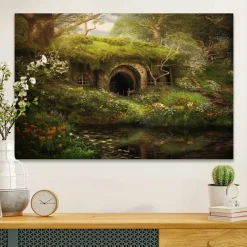 Landscape Wall Art Canvas Wonderful Tree Cave Prints and Posters Pictures Decorative Fabric Painting For Living Room Pictures No Frame