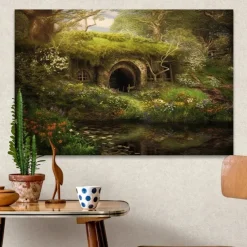 Landscape Wall Art Canvas Wonderful Tree Cave Prints and Posters Pictures Decorative Fabric Painting For Living Room Pictures No Frame