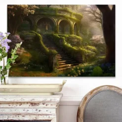 Landscape Wall Art Canvas Wonderful Tree Cave Prints and Posters Pictures Decorative Fabric Painting For Living Room Pictures No Frame
