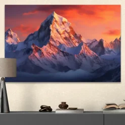 Landscape Wall Art Canvas Winter Snow Mountain Prints and Posters Pictures Decorative Fabric Painting For Living Room Pictures No Frame