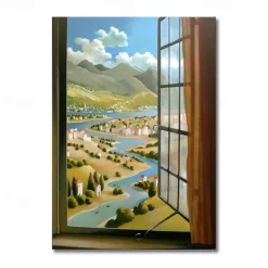 Landscape Wall Art Canvas The Window Modern Art Landscape Home Decoration Décor Rolled Canvas No Frame Unframed