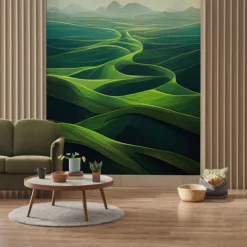 Landscape Wallpaper Mural Green Forest Wall Covering Sticker Peel and Stick Removable PVC/Vinyl Material Self Adhesive/Adhesive Required Wall Decor for Living Room Kitchen Bathroom