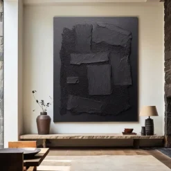 Large Abstract Canvas Black Minimalist painting handmade Abstract Painting Nordic Abstract Painting for Living Room Abstract Painting Boho Abstract Wall Art painting