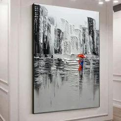 Large Abstract City Painting handmade Urban Art Painting hand painted City Skyline Painting New York Skyline oil painting New York city paintings Wall Art Large Abstract Painting