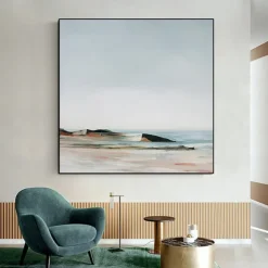 Large Abstract seascape Oil Painting hand painted Sky and Beach oil painting Canvas Wall Art Modern Coastal painting Wall Art painting for Living Room Ocean Decoration