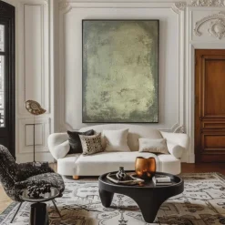 Large Blue Green Abstract Canvas Art Hand painted Oil Painting On Canvas Modern Original Artwork Green Blue Abstract Painting Living Room Decor No Frame