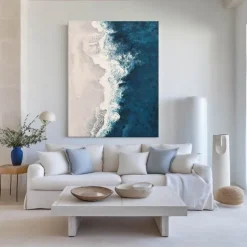 large blue wave Painting hand painted Black Abstract Painting handmade blue And White oil painting Canvas Art Modern Painting Large Artwork Abstract Canvas painting Wall Art painting for Living Room