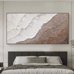 Large Brown wave Painting hand painted Brown Abstract wave Painting handmade Black And White ocean oil painting Art Modern Painting Large Artwork Abstract painting Wall Art painting for Living Room