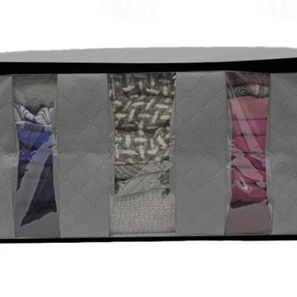 Large Capacity Clothes Storage Bag Organizer with Reinforced Handle Thick Fabric for Comforters Blankets Bedding Foldable with Sturdy Zipper 61X33X31cm