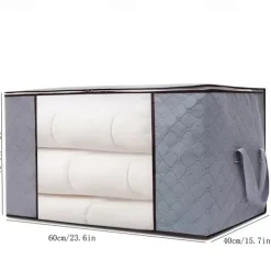 Large Capacity Clothes Storage Bag Organizer With Reinforced Handle Thick Fabric For Comforters, Blankets, Bedding, Foldable With Sturdy Zipper, Clear Window