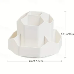 Large Capacity Pen Holder, Multi Compartment Pen Holder, Plastic Makeup Brush Organizer For Desk, Desktop Cosmetic Storage Box, Desktop Organizer, Home Office Art Supply Storage Organizer