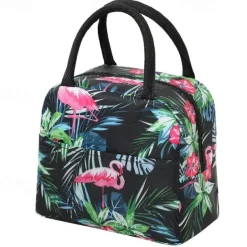 Large Capacity Small Fresh Printed Insulation Bag Ice Pack Printed Bento Bag Portable Hand-Held Lunch Bag