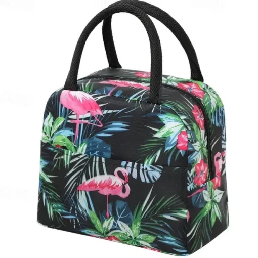 Large Capacity Small Fresh Printed Insulation Bag Ice Pack Printed Bento Bag Portable Hand-Held Lunch Bag