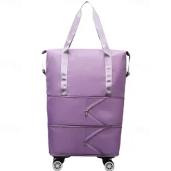 Large Capacity Travel Bag, Rolling Duffle with Spinner Wheels, Waterproof Weekender Tote, Dry Wet Separation, Laptop Compartment, for Business, Gym, Camp