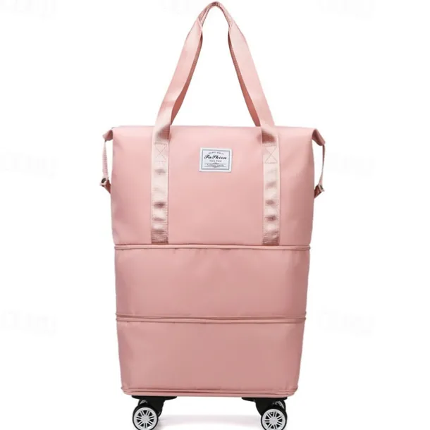 Large Capacity Travel Bag, Rolling Duffle with Spinner Wheels, Waterproof Weekender Tote, Dry Wet Separation, Laptop Compartment, for Business, Gym, Camp