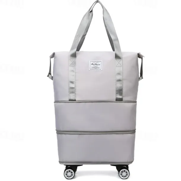 Large Capacity Travel Bag, Rolling Duffle with Spinner Wheels, Waterproof Weekender Tote, Dry Wet Separation, Laptop Compartment, for Business, Gym, Camp