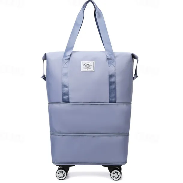 Large Capacity Travel Bag, Rolling Duffle with Spinner Wheels, Waterproof Weekender Tote, Dry Wet Separation, Laptop Compartment, for Business, Gym, Camp