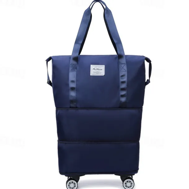 Large Capacity Travel Bag, Rolling Duffle with Spinner Wheels, Waterproof Weekender Tote, Dry Wet Separation, Laptop Compartment, for Business, Gym, Camp