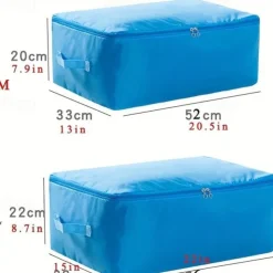 Large Clothes Storage Bag, Under Bag Storage Zipper Clothes Organizer With Handle, Space Saver Containers For Bedding