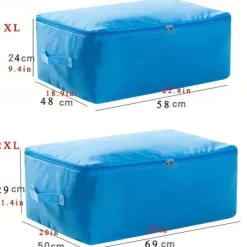 Large Clothes Storage Bag, Under Bag Storage Zipper Clothes Organizer With Handle, Space Saver Containers For Bedding