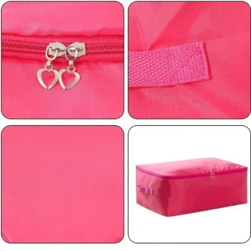 Large Clothes Storage Bag, Under Bag Storage Zipper Clothes Organizer With Handle, Space Saver Containers For Bedding