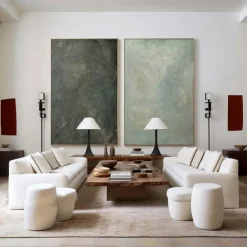 Large Green Texture Painting hand painted Dark Green Abstract oil painting handmade Wall Art Sage Green Abstract Painting Modern Texture Canvas Art Green Wall Art paintings