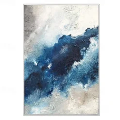 Large handmade Abstract Coastal Landscape Oil Painting on Canvas Large oil painting Wall Art oil painting Blue Sky Art Custom Painting for Living Room bedroom Decoration