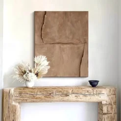 Large handmade Abstract Oil painting on Canvas handmade Minimalist Wall Art Modern Textured Brown Painting Oversized Canvas painting Art Room Decor