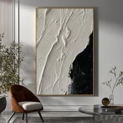 Large handmade Abstract texture oil painting hand painted Wall Art Texture oil painting Wall Art Black and White Abstract Lady Painting Modern Wall Art black white painting Wall Art