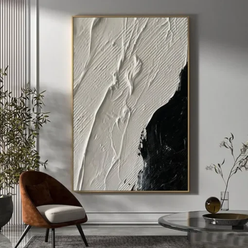 Large handmade Abstract texture oil painting hand painted Wall Art Texture oil painting Wall Art Black and White Abstract Lady Painting Modern Wall Art black white painting Wall Art